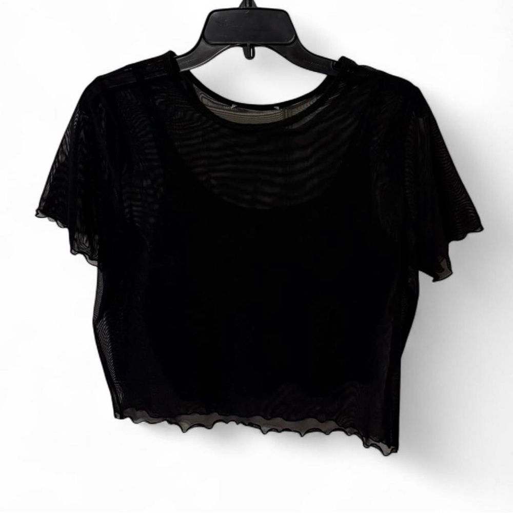 Hollister Black Fitted Crop Top Short Sleeve